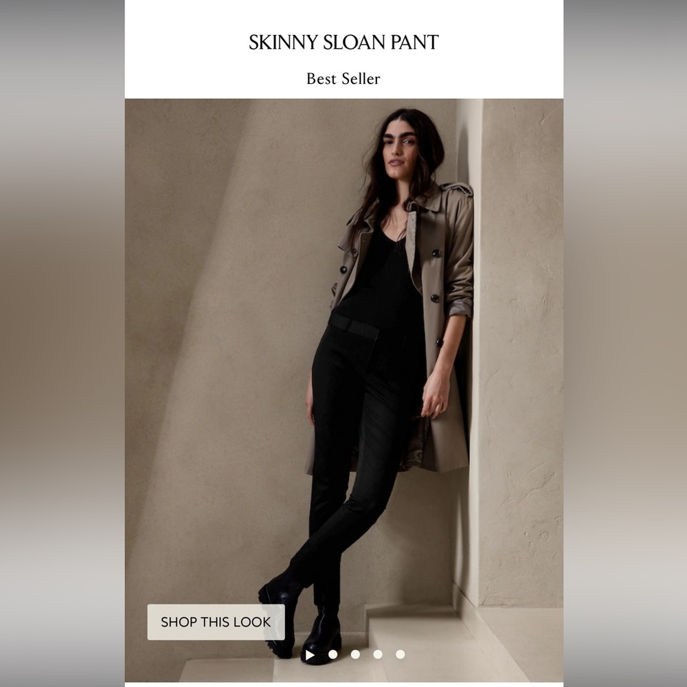Banana Republic skinny Sloan ankle length black pants size 4